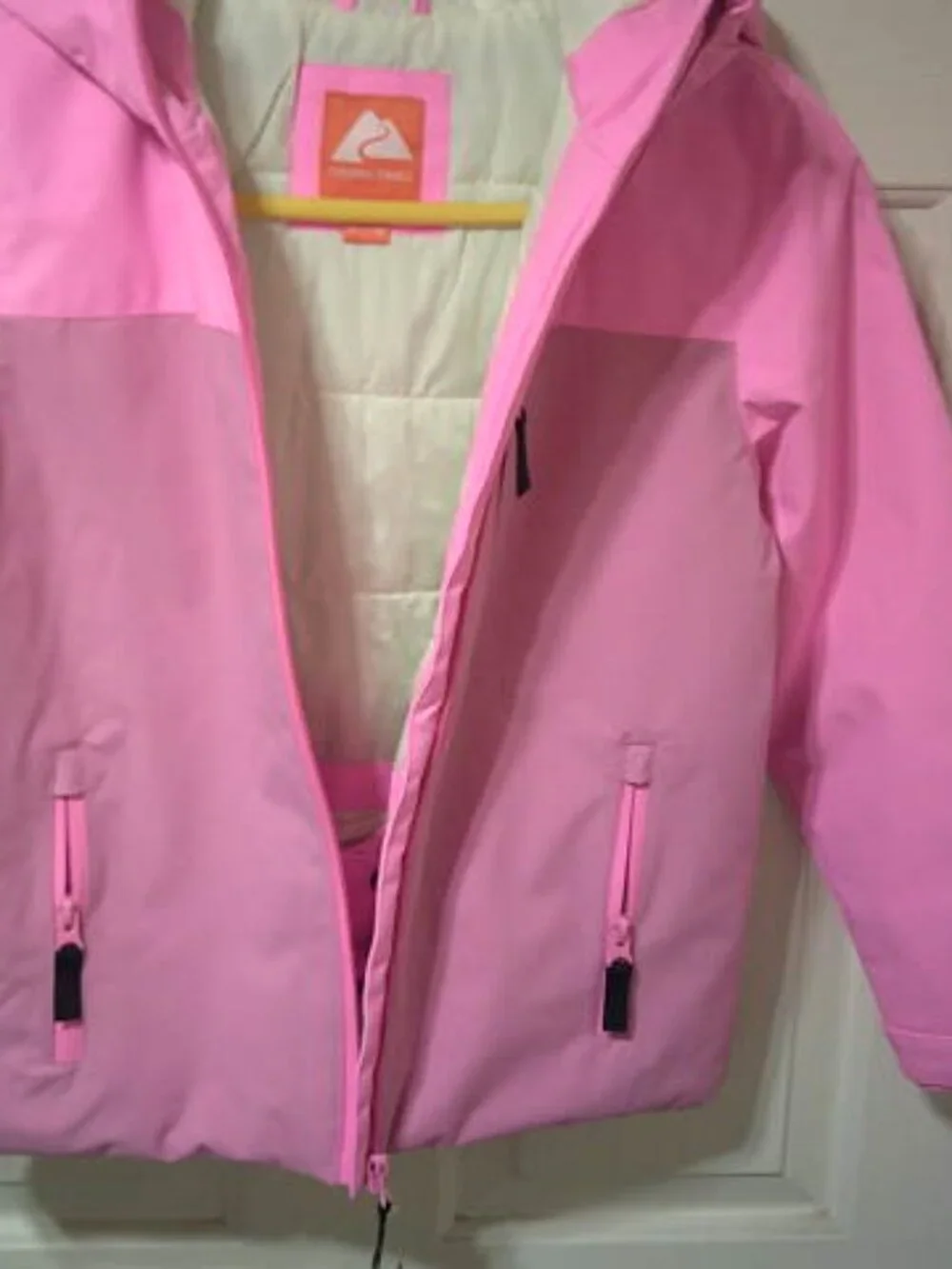 NEW OZARK TRAIL GIRLS SZ M 7/8 PINK SKI JACKET FULL ZIP 3 POCKETS WATER WIND RES